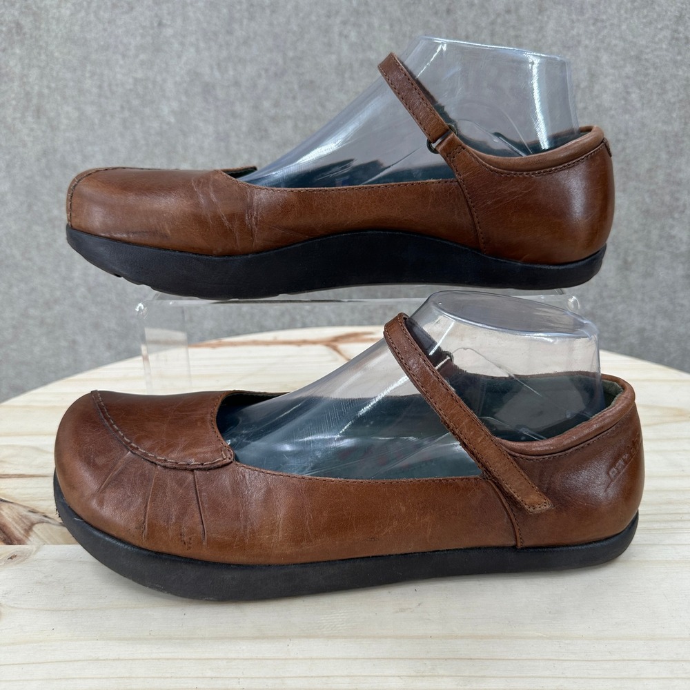 Kalso Earth Shoe Solar Mary Janes Womens 9 Brown Leather Negative Heel Flats